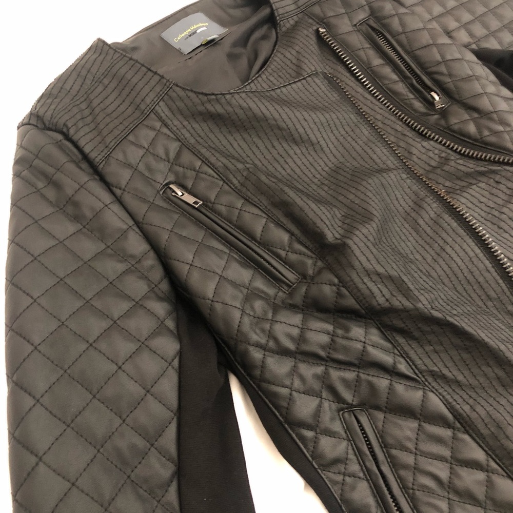 Quilted Black Pleather Jacket